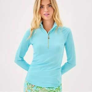 Lilly Pulitzer Blue Quarter-Zip Pullover NWT size M